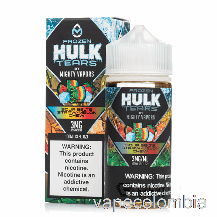 Kit Completo De Vapeo Frozen Sour Belts Masticable De Melón De Paja - Lágrimas De Hulk - 100ml 0mg